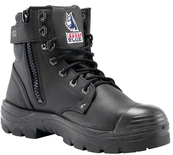 Steel Blue Argyle Safety Boots with Bump Caps